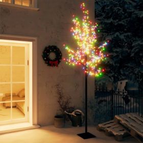 Christmas Tree 220 LEDs Colorful Light Cherry Blossom 7 ft