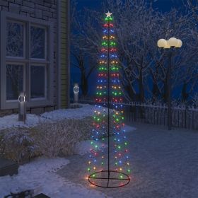 Christmas Cone Tree Colorful 136 LEDs Decoration 2x8 ft