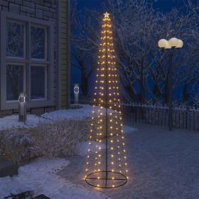 Christmas Cone Tree Warm White 136 LEDs Decoration 2x8 ft