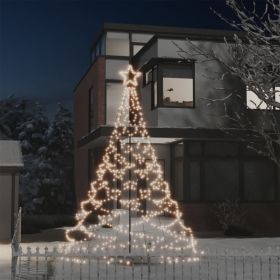 Christmas Tree with Metal Post 500 LEDs Warm White 10 ft