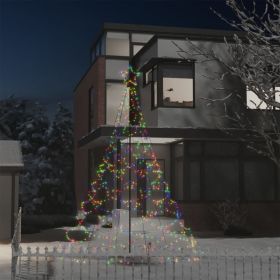 Christmas Tree with Metal Post 500 LEDs Colorful 10 ft