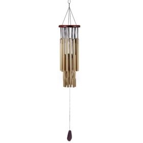 1pc Handmade Hanging Wind Chimes With 27 Tubes For Outside Decoration Tuned Wind Chime, Outdoor Decor (Color: golden)