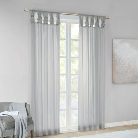 Twist Tab Voile Sheer Window Pair (Color: as Pic)