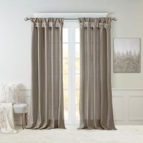 Twist Tab Lined Window Curtain Panel(Only 1 Pc Panel) (Color: as Pic)